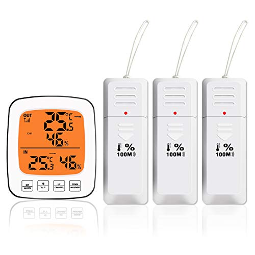 (NEW VERSION) GEMITTO Indoor Outdoor Thermometer Wireless, Accurate 4