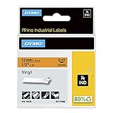 dymo 12mm black on white Las etiquetas adhesivas de resistencia industrial no se curvan o se caen. El diseño de espalda fácil de pelar hace que la aplicación de etiquetas sea rápida y fácil