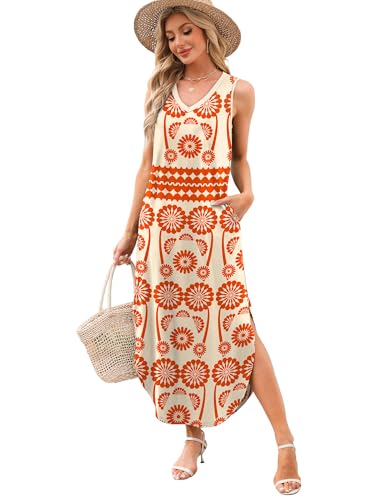 Image of Sampeel Summer Dresses Maxi Dress Vacation Beach Sundresses 2025 with Pockets