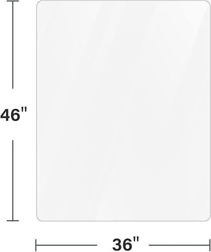 Miniatura 5 de CASSILANDO Tapete para silla de oficina para alfombra, 36 x 46 pulgadas, tapete de vidrio para sillas de suelo de moqueta o duro, mejor para tu