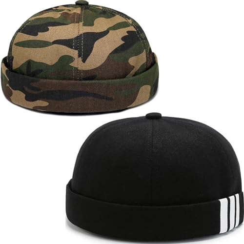 Image of Dome Brimless Hats for Women Men Beanie Docker Cap Sailor Skull Cap