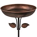OUISJYER Metal Bird Bath for Outdoors, 12" Dia Bowl with Stable Upgrades Stake Birdbaths Garden Yard Lawn Decor 0.7 Gallon