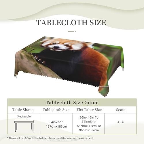 Nappe rectangulaire petit panda rouge 137x183 cm imperméable et lavable pour table de repas - 7