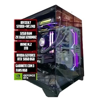 PC GAMER RYZEN 7 5700X, B550M, WI-FI, 32GB RAM, NVME 1TB, NVIDIA RTX 5060 8GB