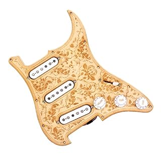 DZDZDZ Chargé Alnico V Pickguard SSS Érable Sculpté Blanc pour Style Pickups De Guitare Pickguard chargé - Les Beatles, Paul McCartney, John Lennon, RIngo Starr, George Harrison DZDZDZ Chargé Alnico V Pickguard SSS Érable Sculpté Blanc pour Style Pickups De Guitare Pickguard chargé – Image 3