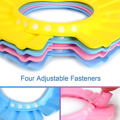 Image of Concepta Baby bath Shower Cap,Bath Visor hat for Eye and Ear wash Protection,Adjustable Silicone Bathing Crown Waterproof Shampoo hat for Washing Hair, Shower Bathing Protection Bath Cap for Toddler, Baby, Kids, Children (Pack of 4 Pis)