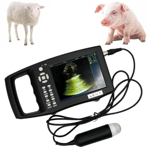 BEESOM Kit EcóGrafo Veterinario,EcóGrafo PortáTil B Ultra para Animales,con Sonda MecáNica Sectorial 3,5 MHz,para Pruebas Embarazo En Ovejas,Perros,Gatos Y Cerdos