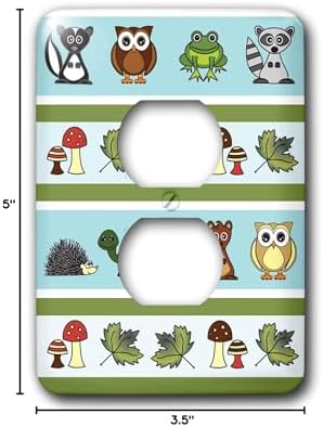 3dRose LLC lsp_13806_6 Cute Woodland Creatures Forest Print, 2 Plug Outlet Cover image 5