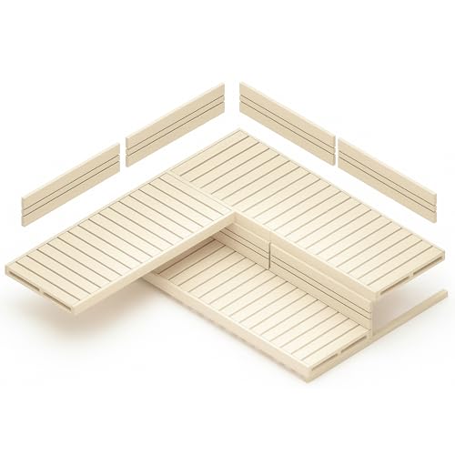 Suleno Saunabank Set VISBY, 3 Saunaliegen 4 Rückenlehnen 2 Bankblenden Ast-, harz- & splitterfrei - Formstabil & Hitzebeständig Kürzbar 2 Größen Saunaset - Saunaholz zum Sauna Selbstbau (183 x 206 cm)