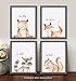 Confetti Fox Woodland Baby Animals, Nursery Decor, Kids Forest Fox Bear, Boy Gender Neutral Baby Toddler Wall Art (8x10 Unframed Set of 4 Prints)