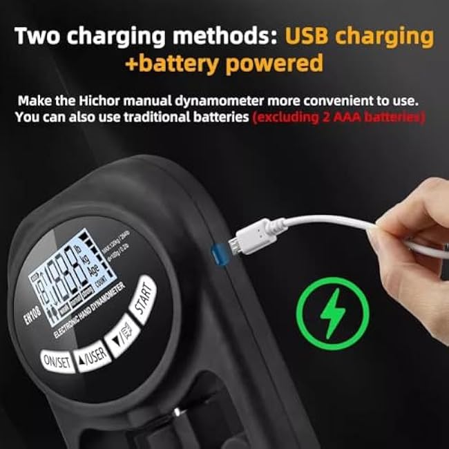 Hand Dynamometer Grip Strength Trainer,Hand Gripper Strengthener,Electronic Hand Grip Strength Tester Grip Strengthener Hand Exerciser Meter Digital Hand Grip Training Gauge for Home Gym (Charging)