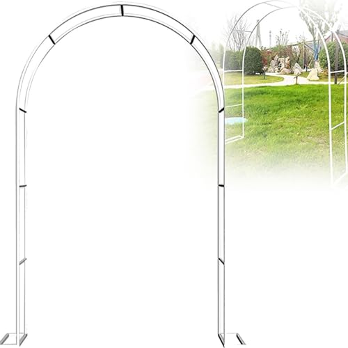 Arche de jardin - arcs de roses, cadre en acier pour l'escalade Arc en treillis 0,8x2 m- 3,5x2,2 m pour vignes, roses, mariages et entrées sur les chemins,Blanc-2.8x2.2m
