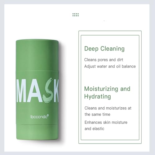 WenFeng 2PCS Deep Cleanse Mask Stick for Face,Blackhead Remover with Green Tea Extract,Poreless Deep Cleanse Mask Stick for Purifying,Moisturizing,Oil Control Reduce for Women and Men