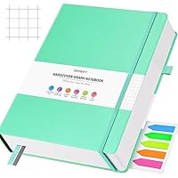 OFFIGIFT Grafiek Papier Notebook, 312 genummerde pagina's B5 Hardcover Lederen Journal, 100gsm Geen Bleed Grid Papier Notebook met Index Pagina's