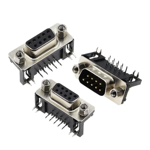 Image of 10PCS DB9 Female Male PCB Mount D-Sub 9Pin PCB Connector RS232 Connector 90-Degree Bent Needle DR9(10pcs Female)