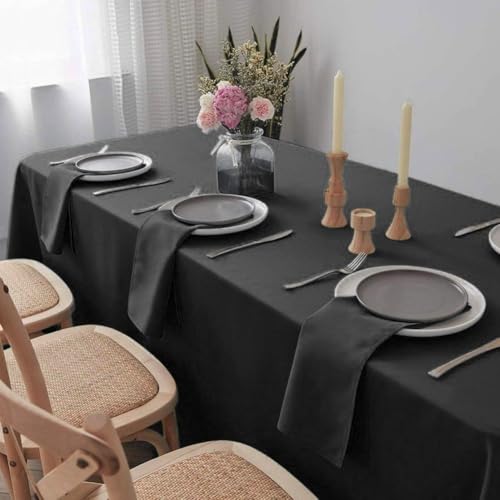Servilletas negras de poliéster elegante para bodas y cenas de gala, 12 unidades 4