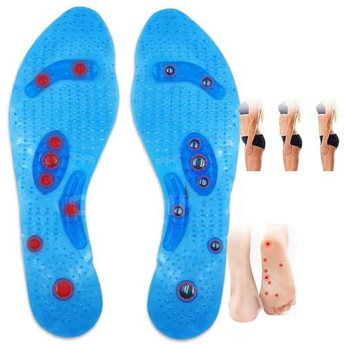 Plantillas Magnéticas para Adelgazar Plantillas para Zapatos De Trabajo,Acupresión Terapéutica,Plantillas Ortopédicas Para Hombres Y Mujeres, Mejorar La Circulación S(Size:2 pairs M(40-44),Color:azul)