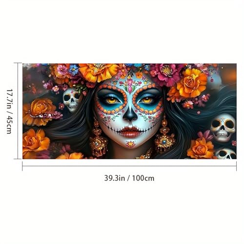 Película decorativa adhesiva para ventana diseño calavera floral miniatura 3