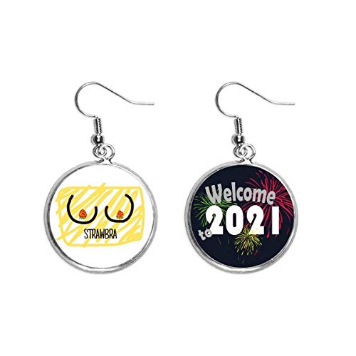 Pendientes de fresa negra y roja joyería de plata mujer accesorios moda