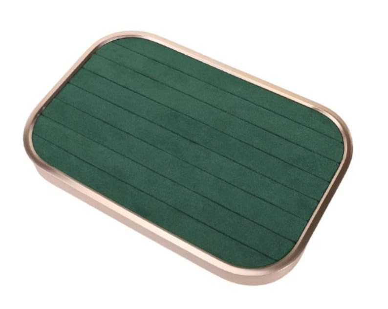 Image of Gold Metal Ring Organizer Jewelry Display Tray Metal Velvet Mall Jewelry Show Tray Earrings Showcase Rings Case