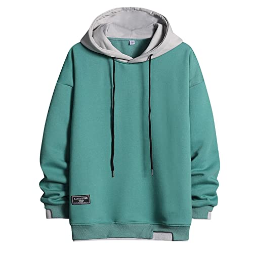 Pull léger homme vert M ample col rond avec poches pratiques