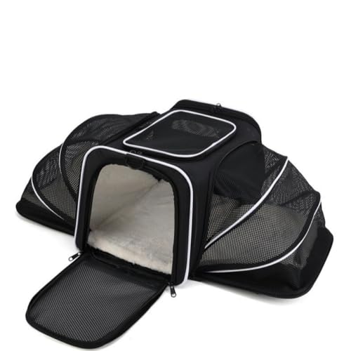 Youlines猫ケージ、ウールパッド付きの4面拡張可能なペットケージ、猫、子犬、小型犬に最適、ポータブル、大容量、折りたたみ式、外出 (C,46*29*28CM)