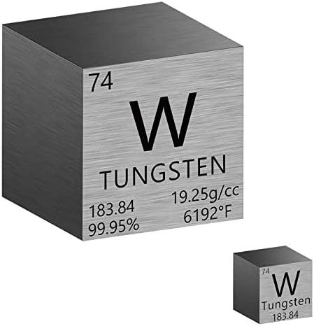 2 Pieces Tungsten Cube, Pure Metal High Density Element Cube, Metal Density Cubes for Element Collections Lab.Creative Gifts for Teacher, Science