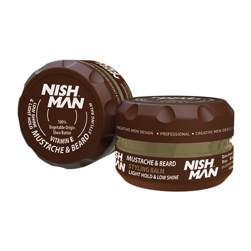NISHMAN Bálsamo para Peinado de Barba y Bigote 100ml - Estilizado Perfecto para una Barba y Bigote Bien Definidos – Hidrata y Nutre tu Vello