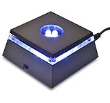 ASENTE 4 Ultra Bright LED Crystal Display Stand with White LED Light - Lighted Display Base Perfect