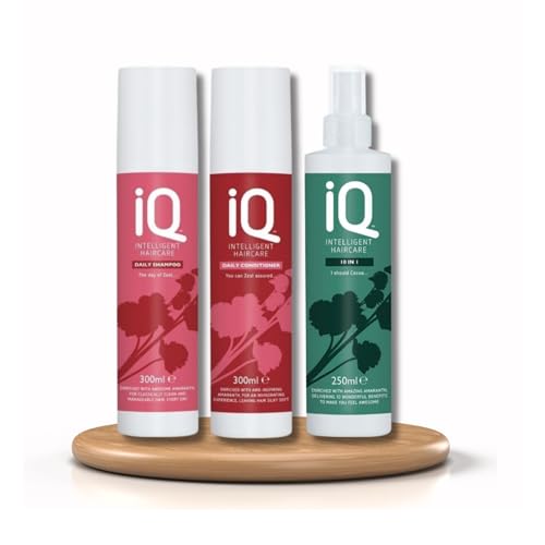 IQ Intelligent Haircare Collection: Daily Shampoo 300ml, Hydrating Conditioner 300ml, and Versatile 10-in-1 Spray 250ml – A Complete Haircare Solution for Cleansing, Moisturizing, and Protection