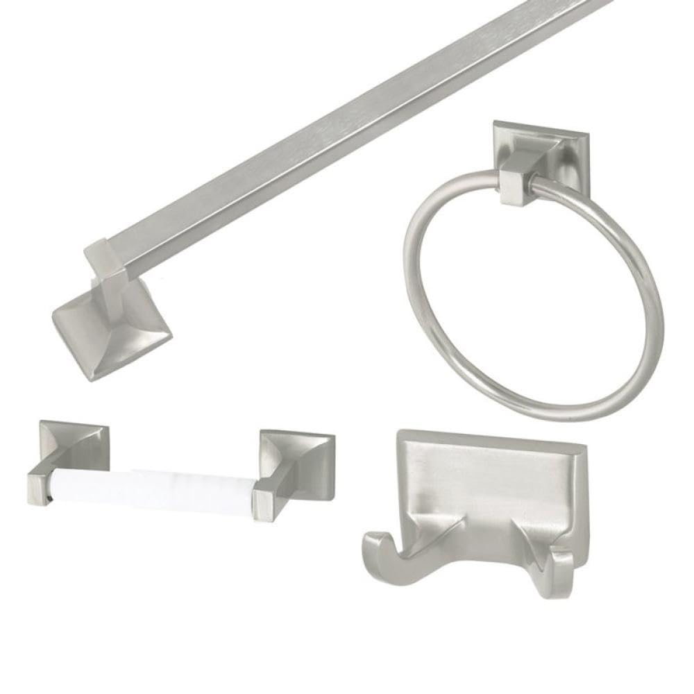 Ensemble quincaillerie salle de bain nickel satiné pour rénovation maison
