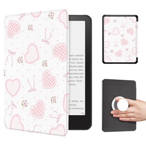 Image of CoBak Cute Case with Fold-Back Magnetic Cover for 7 inch Kindle Paperwhite 12th Gen 2024 and Colorsoft - for PopSockets Grip, Compatible with iPhone MagSafe and Anker Wireless Charging Pads, Auto Wake