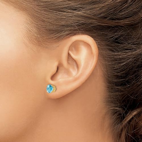 Ohrringe 14 Karat Blautopas Gelbgold Weißgold 10 mm 4 mm 5 mm 6 mm 7 mm 8 mm 9 mm