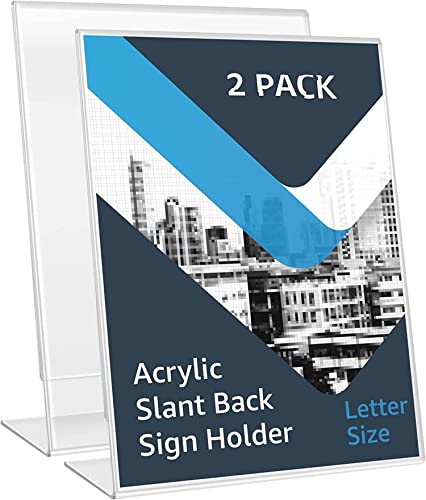 Image of Parikshit Sublimation A4 Size Portrait 2pcs Acrylic Sign Holder Table top Display Stand for Exhibition menu Photo Flyer brochure (11.5 X 8.5 Inch - 2pc, Portrait)