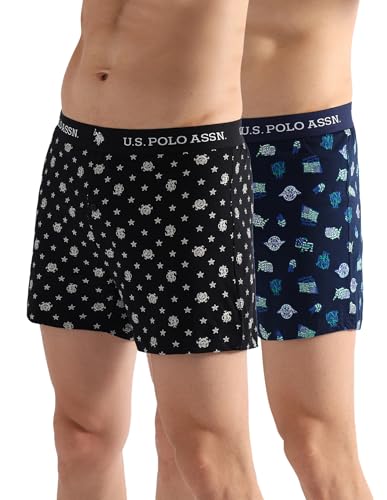Image of U.S. Polo ASSN. Mens OEX09 Comfort Regular Fit Solid Boxers - Pack of 2