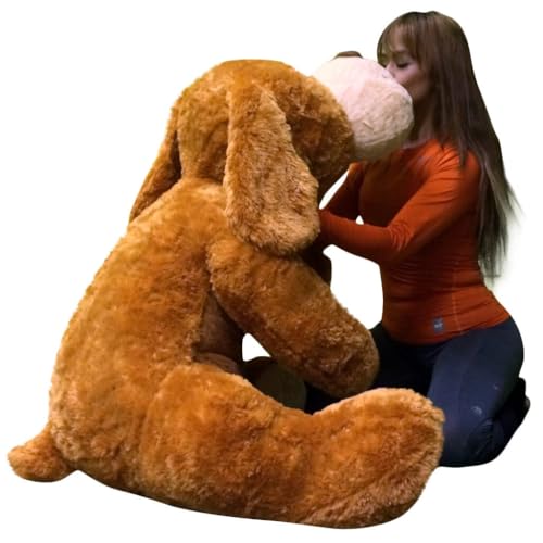 Image of Giant Sleeping Dog Soft Toy - 4 Feet Ultra Soft Plush Puppy Toy for Girls, Boys & Adults | Cute Hug Buddy Gift for Kids, Birthday, Anniversary & Valentine - Big Size Stuffed Animal