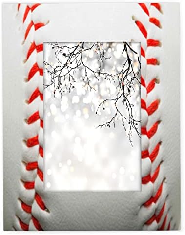 DIHOMI Baseball Ball Sport 5x7 Picture Frame, Wooden Picture Frame for Wall or Table Top Decor Display 5x7 or 4x6 Picture, Optional 8X10 11X14, Group Family Weddings Christmas Photo Frame for Gift