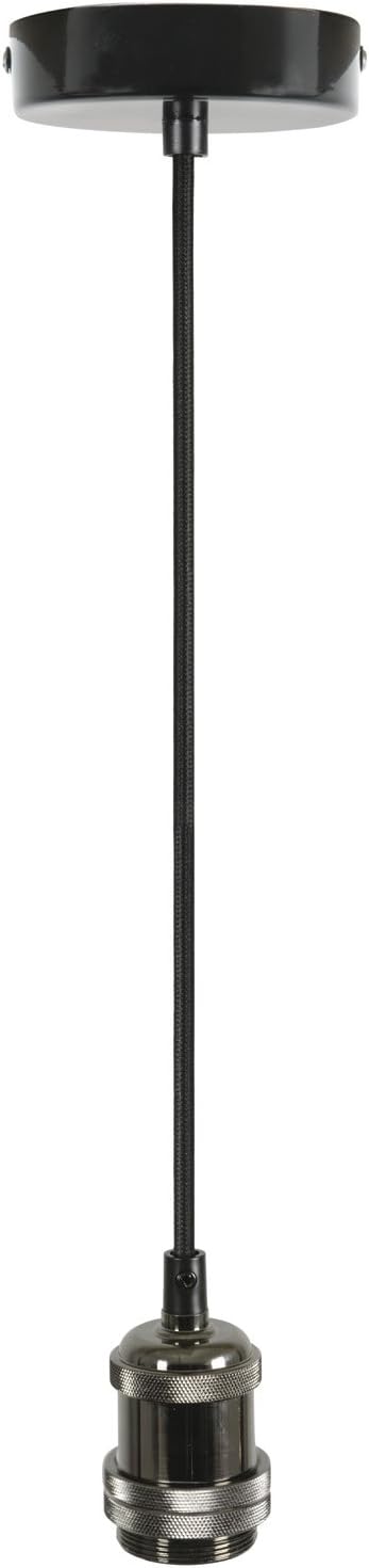 Lyyt | Single E27 Lamp Holders & Cord Set | Black Chrome