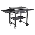 GasOne Propane Burner Grill – 28-Inch Flat Top Grill Griddle Cooking Station – Foldable 2 Burner Propane Grill with Pre-Seasoned Griddle – Professional Burners for Outdoor Cooking with Side Shelves