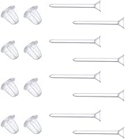 Vista 9 de Aretes transparentes para deportes, 300 pares de aretes transparentes y parte trasera de aretes, cabeza de copa de 0.157 in