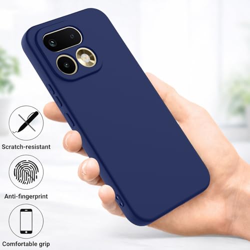 Image of Back Cover Compatible with Realme 16 Pro Plus 5G | Full Camera Protection | Premium Liquid Silicon Case | Flexible Bumper Case for Realme 16 Pro Plus 5G (Dark Blue)