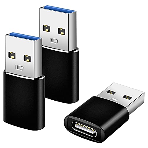 USB C to USB 3.0 Adapter(3 Pack), USB to USB C Converter, USB C Female to USB OTG Adapter for MacBook Pro 2015/2013, MacBook Air 2017/2015, Laptops, Wall Chargers, Power Banks