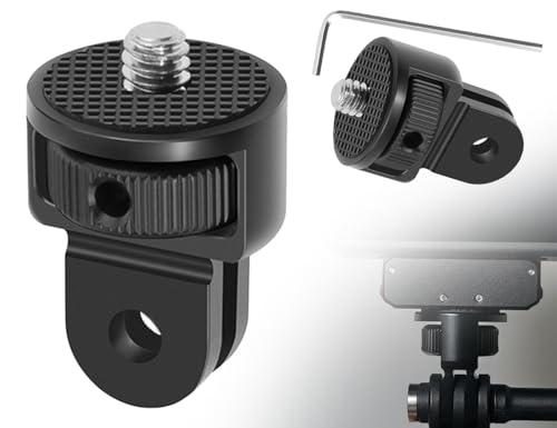 KAPSING 1/4 inch Rotation 360° Tripod Mount Thread Adapter Camera Accessories Compatible with Gopro Helmet Mount Motorcycle Compatible with Insta 360 x2 x3 and Other...