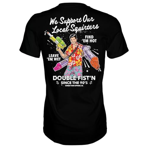 Combat Iron Men's Graphic Short Sleeve T-Shirt - We Support Our Local Squirters Tee