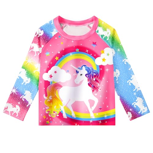 Image of Girls Kids Rash Guard Sets 3 Pieces Tankini Bathing Suit Swimwear Long Sleeves Swimsuit for 3-8 Years
