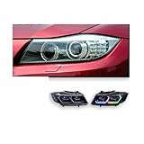 Autokompatibel für BMW 3er-Serie 2005–2012 E90, RGB-Scheinwerfer-Upgrade, modifiziert auf neuen dynamischen DRL-Blinker-LED-Scheinwerfer, Autozubehör(RGB,Original is Halogen)