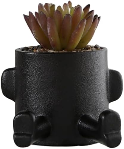 Pot Planter, Ceramic Succulent Planter Pot with Drainage Hole, Decorative Desktop Cactus Container, Indoor Outdoor Garden Decor (D1)