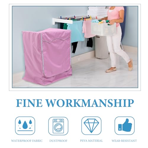 Cubierta de lavadora para cocina y exteriores en tejido rosa lavable 8