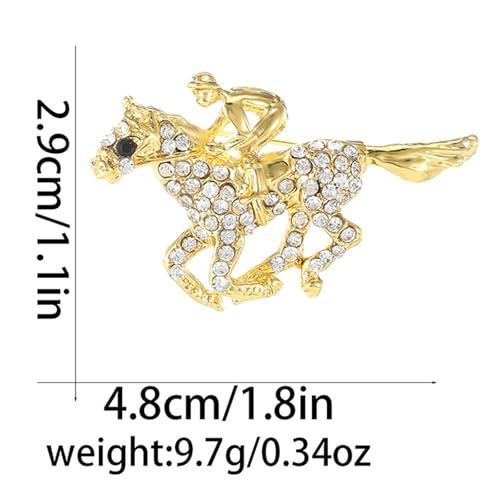 Image of Horse Brooch Pin for Women Men Fashion Vintage Kentucky Derby Race Horse Brooch Charming Rhinestone Horse Animal Lapel Pins