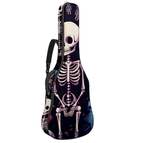 Sac de transport pour guitare basse 104 cm avec motif crâne